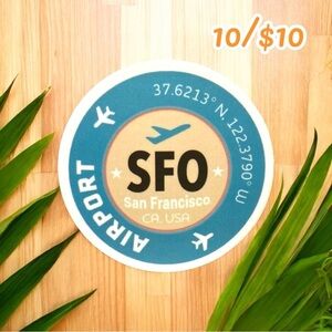 10 / $10 - SFO Airport Code Sticker – San Francisco, CA USA Travel / California
